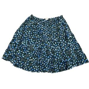 Vintage L.L. Bean Floral Y2k Retro Teired Mini Skirt Corduroy 12 Hippie Outdoor